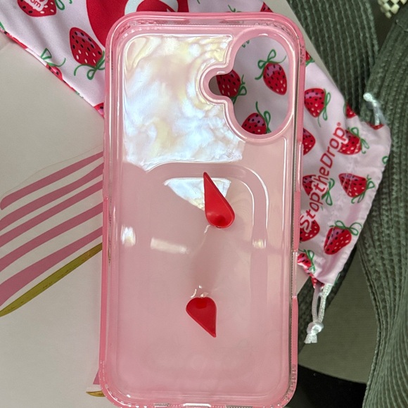 Loopy Case Strawberry Design Pink Phone Case - Picture 3 of 3